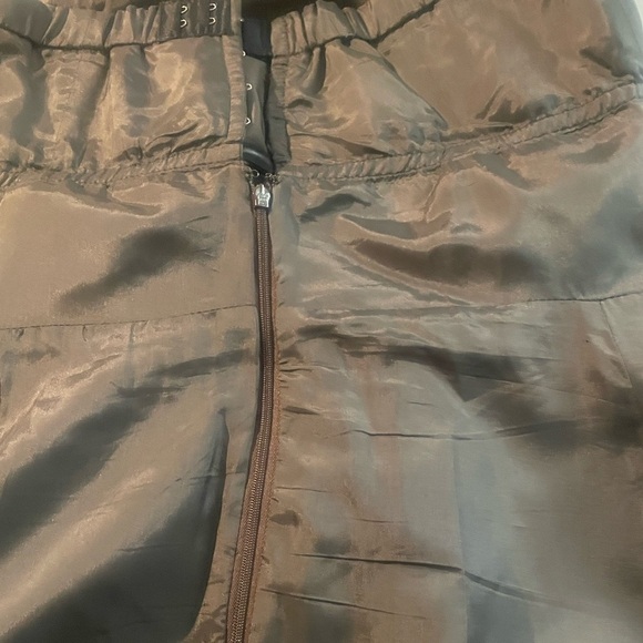 J. Crew Size 12 Feminine 100% Silk, Taffeta, Strapless Brown Linen Dress Lining - Picture 10 of 16